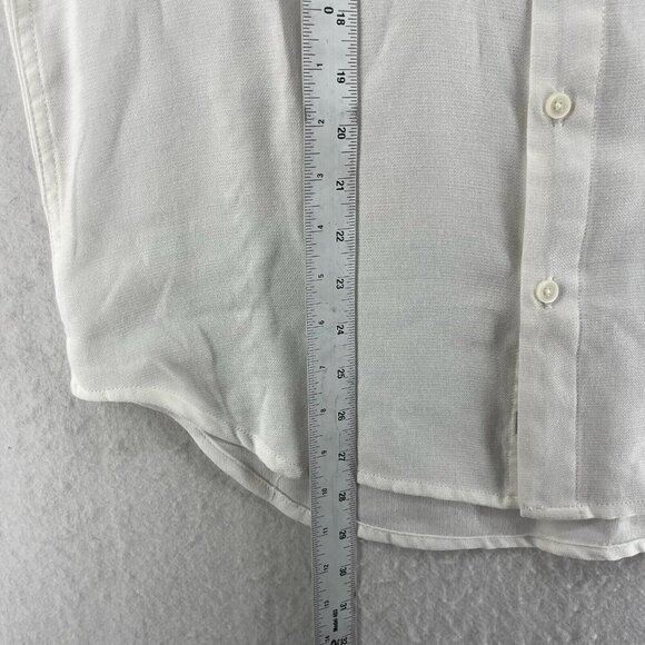 Fundamental Coast Los Angeles Shirt Mens M White Button Up Short Sleeves Woven - Picture 5 of 13